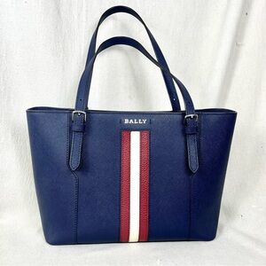 Bally Authentic Stripe Leather Shopper NWOT